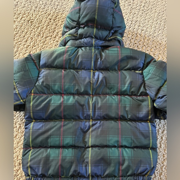 🧸💙Ralph Lauren Polo Bear Polo Tartan Down Jacket size 3T💙🧸 - Picture 8 of 9